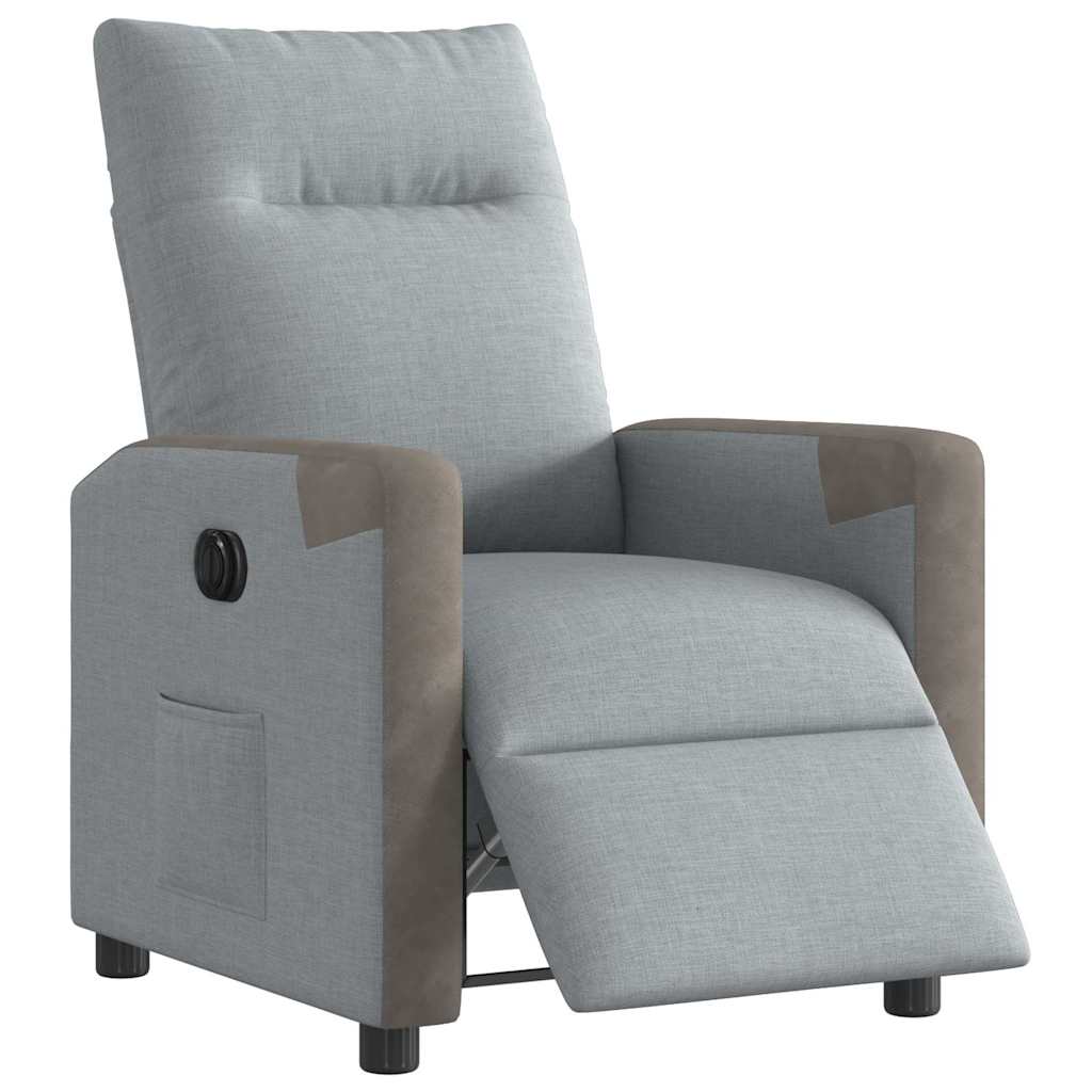 Fauteuil elektrisch verstelbaar stof lichtgrijs is nu te koop bij PeponiXL, paradijselijk wonen!