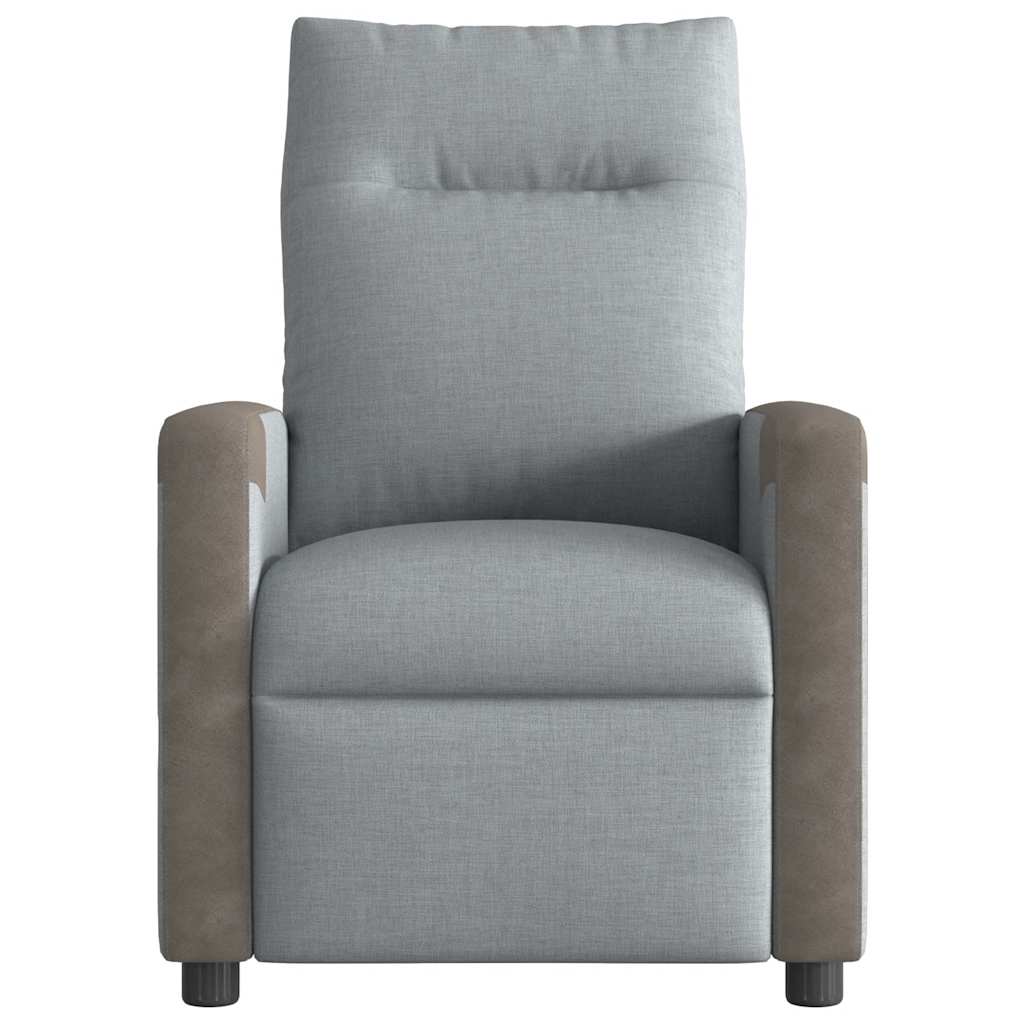 Fauteuil elektrisch verstelbaar stof lichtgrijs is nu te koop bij PeponiXL, paradijselijk wonen!