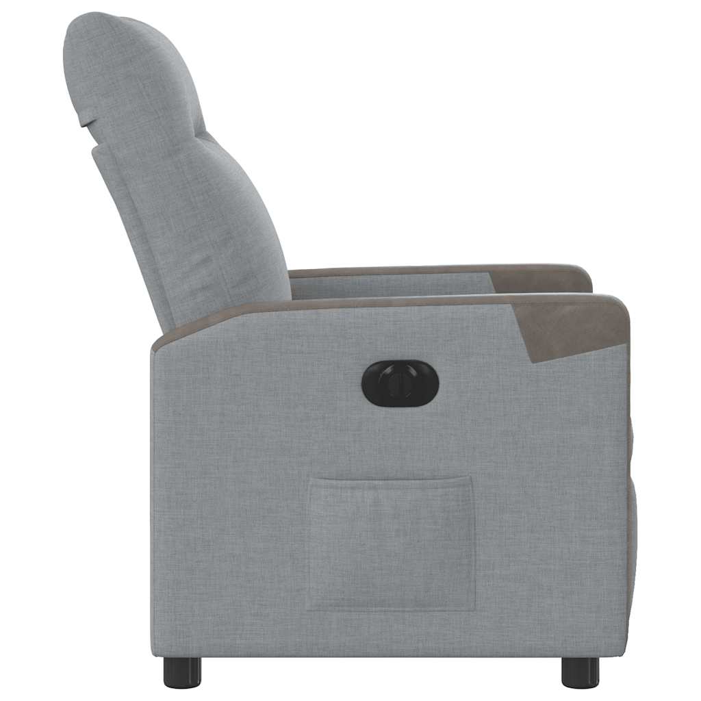 Fauteuil elektrisch verstelbaar stof lichtgrijs is nu te koop bij PeponiXL, paradijselijk wonen!