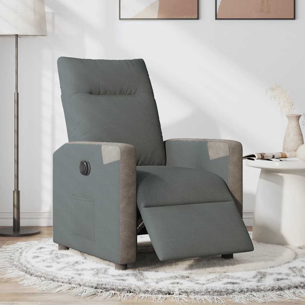 Fauteuil elektrisch verstelbaar stof donkergrijs is nu te koop bij PeponiXL, paradijselijk wonen!