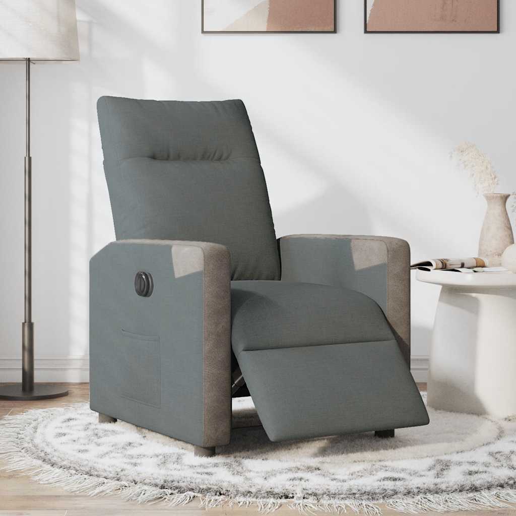 Fauteuil elektrisch verstelbaar stof donkergrijs is nu te koop bij PeponiXL, paradijselijk wonen!