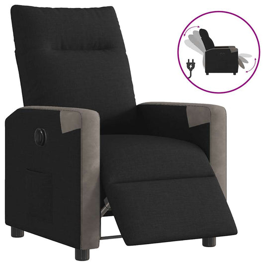 Fauteuil verstelbaar elektrisch stof zwart is nu te koop bij PeponiXL, paradijselijk wonen!