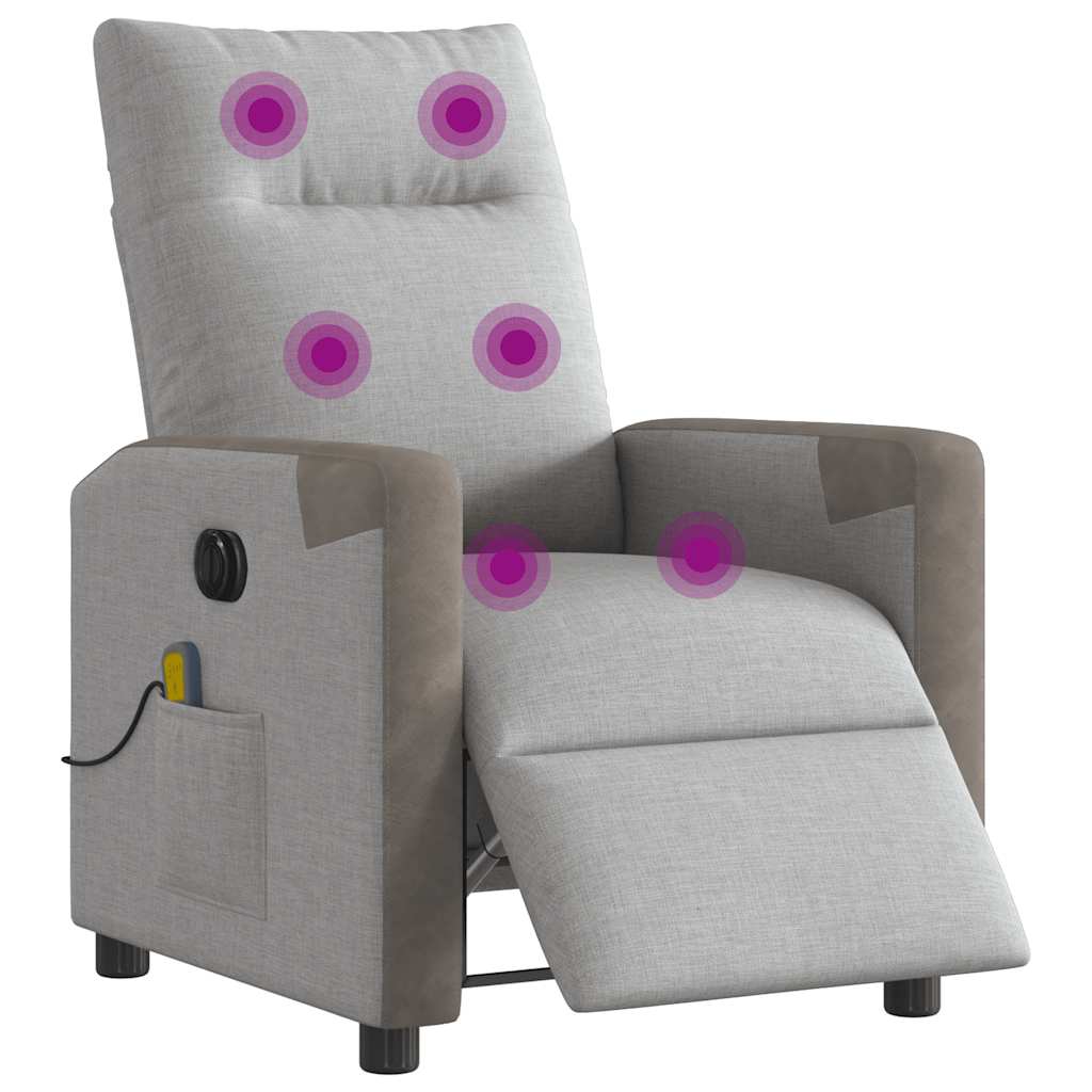 Massagestoel elektrisch verstelbaar stof wolk grijs is nu te koop bij PeponiXL, paradijselijk wonen!