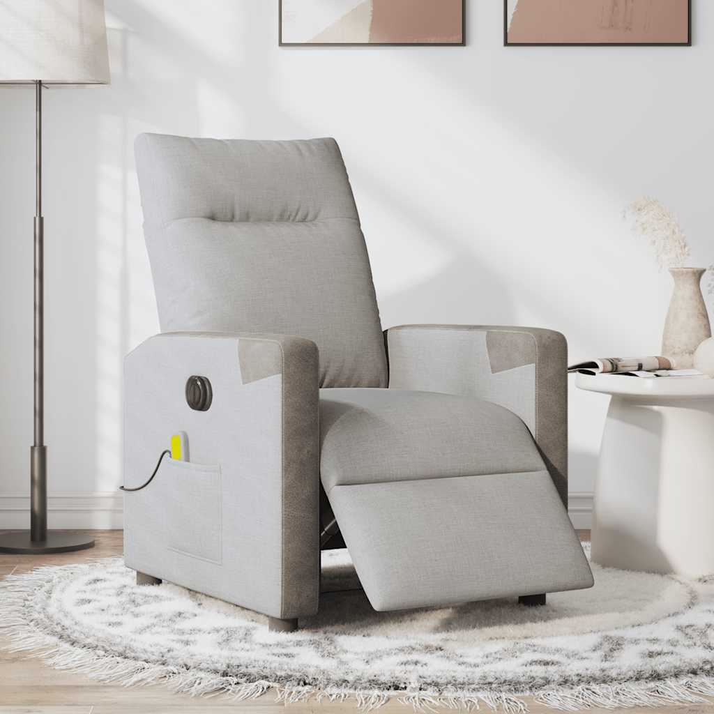 Massagestoel elektrisch verstelbaar stof wolk grijs is nu te koop bij PeponiXL, paradijselijk wonen!