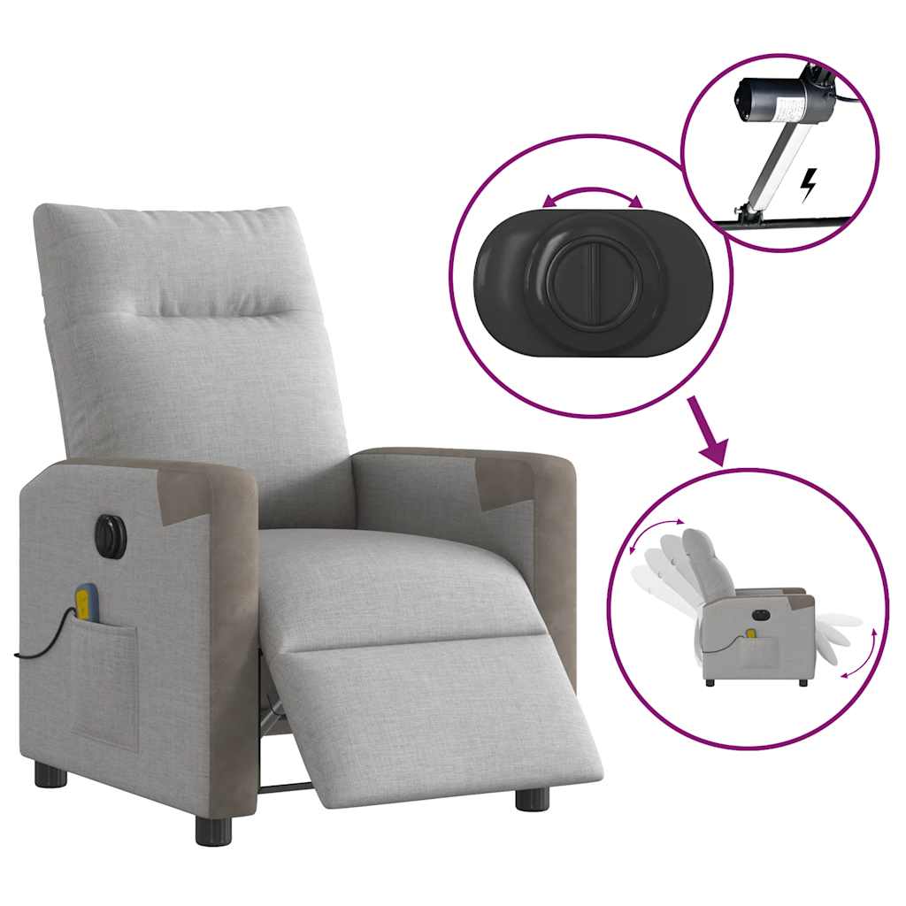 Massagestoel elektrisch verstelbaar stof wolk grijs is nu te koop bij PeponiXL, paradijselijk wonen!