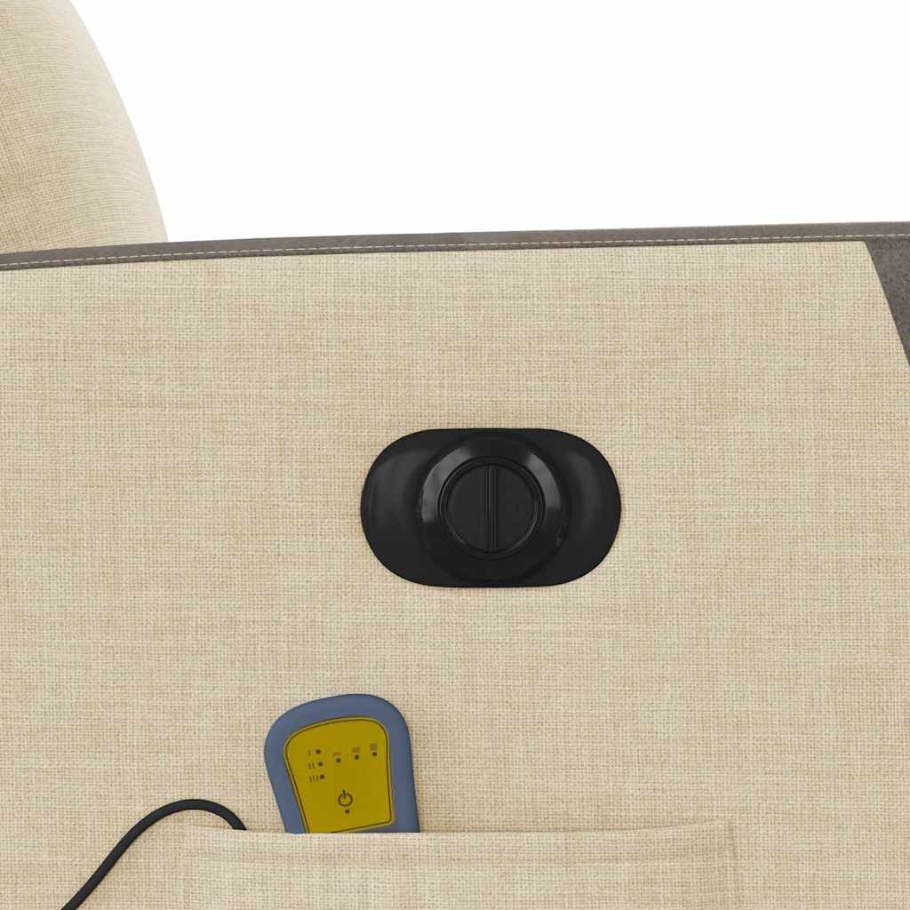 Massagestoel elektrisch verstelbaar stof crèmekleurig is nu te koop bij PeponiXL, paradijselijk wonen!