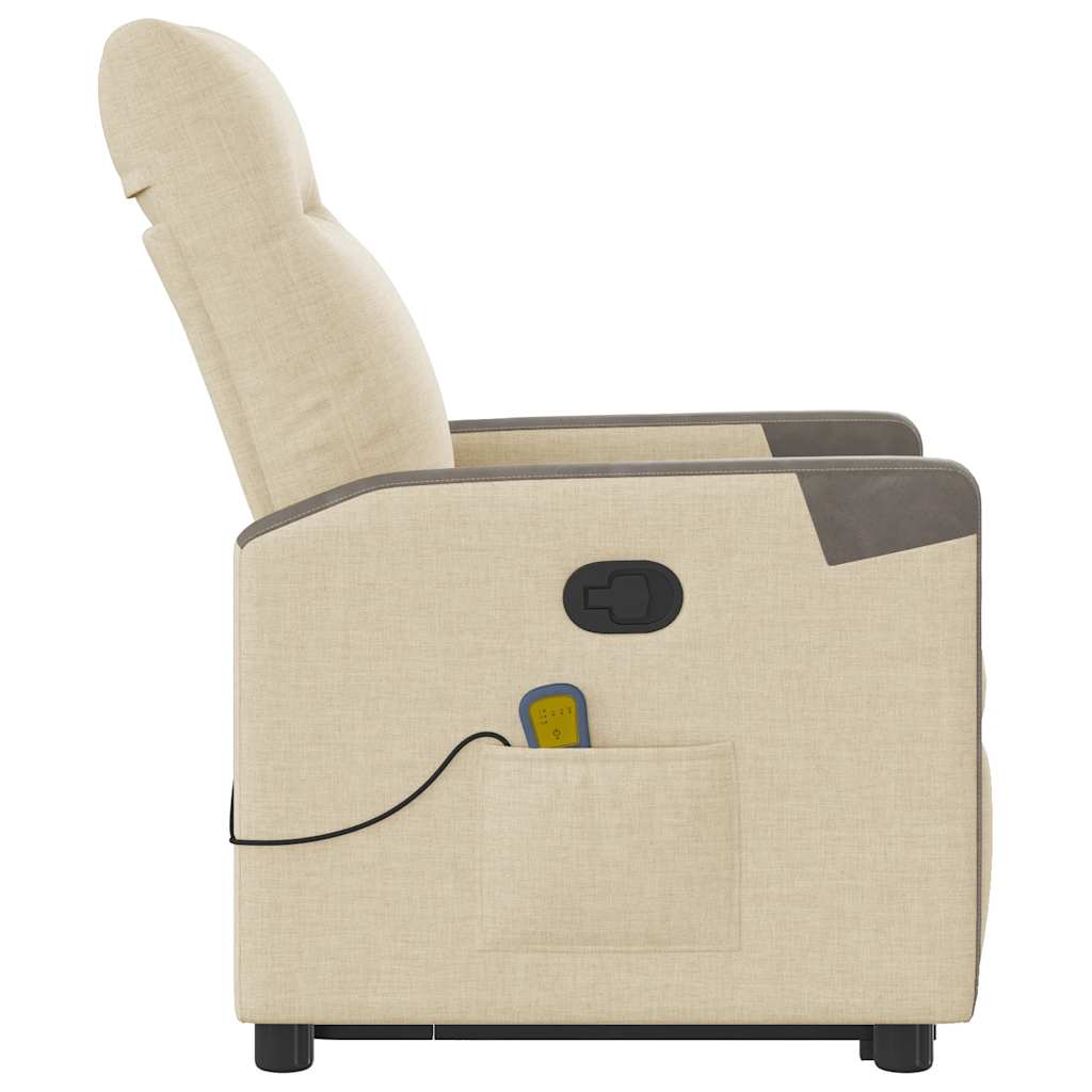 Sta-op-massagestoel verstelbaar stof crèmekleurig is nu te koop bij PeponiXL, paradijselijk wonen!