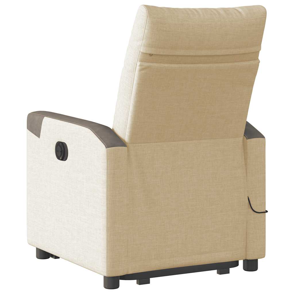 Sta-op-massagestoel verstelbaar stof crèmekleurig is nu te koop bij PeponiXL, paradijselijk wonen!