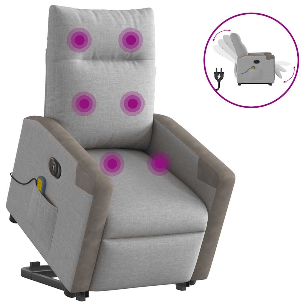 Sta-op-massagestoel elektrisch verstelbaar stof wolk grijs is nu te koop bij PeponiXL, paradijselijk wonen!