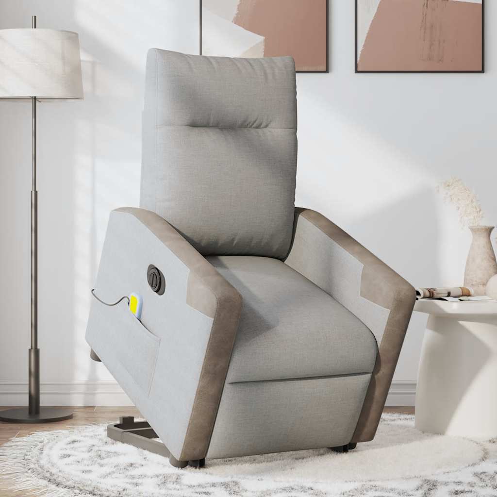 Sta-op-massagestoel elektrisch verstelbaar stof wolk grijs is nu te koop bij PeponiXL, paradijselijk wonen!