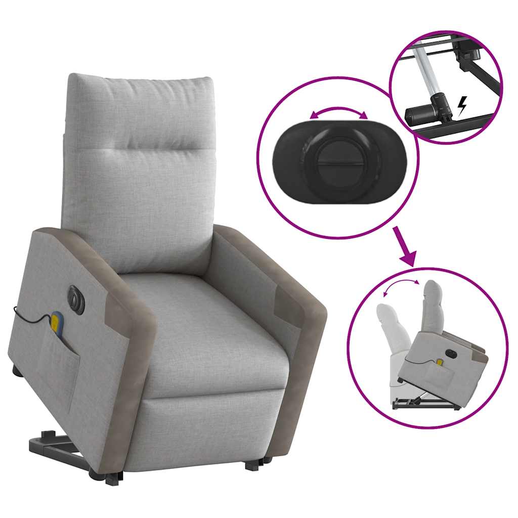 Sta-op-massagestoel elektrisch verstelbaar stof wolk grijs is nu te koop bij PeponiXL, paradijselijk wonen!