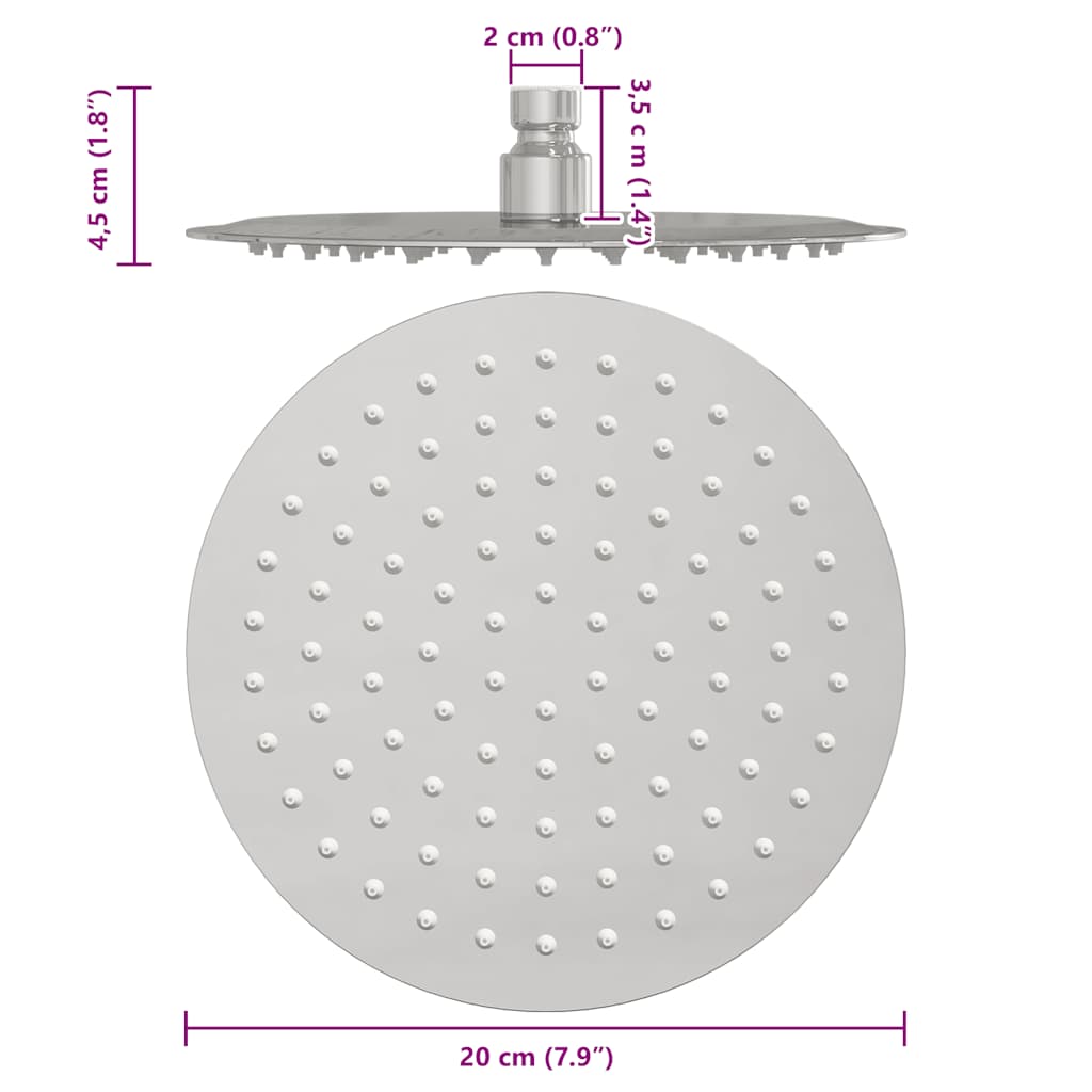 Regendouchekop rond 20 cm roestvrij staal 304 is nu te koop bij PeponiXL, paradijselijk wonen!