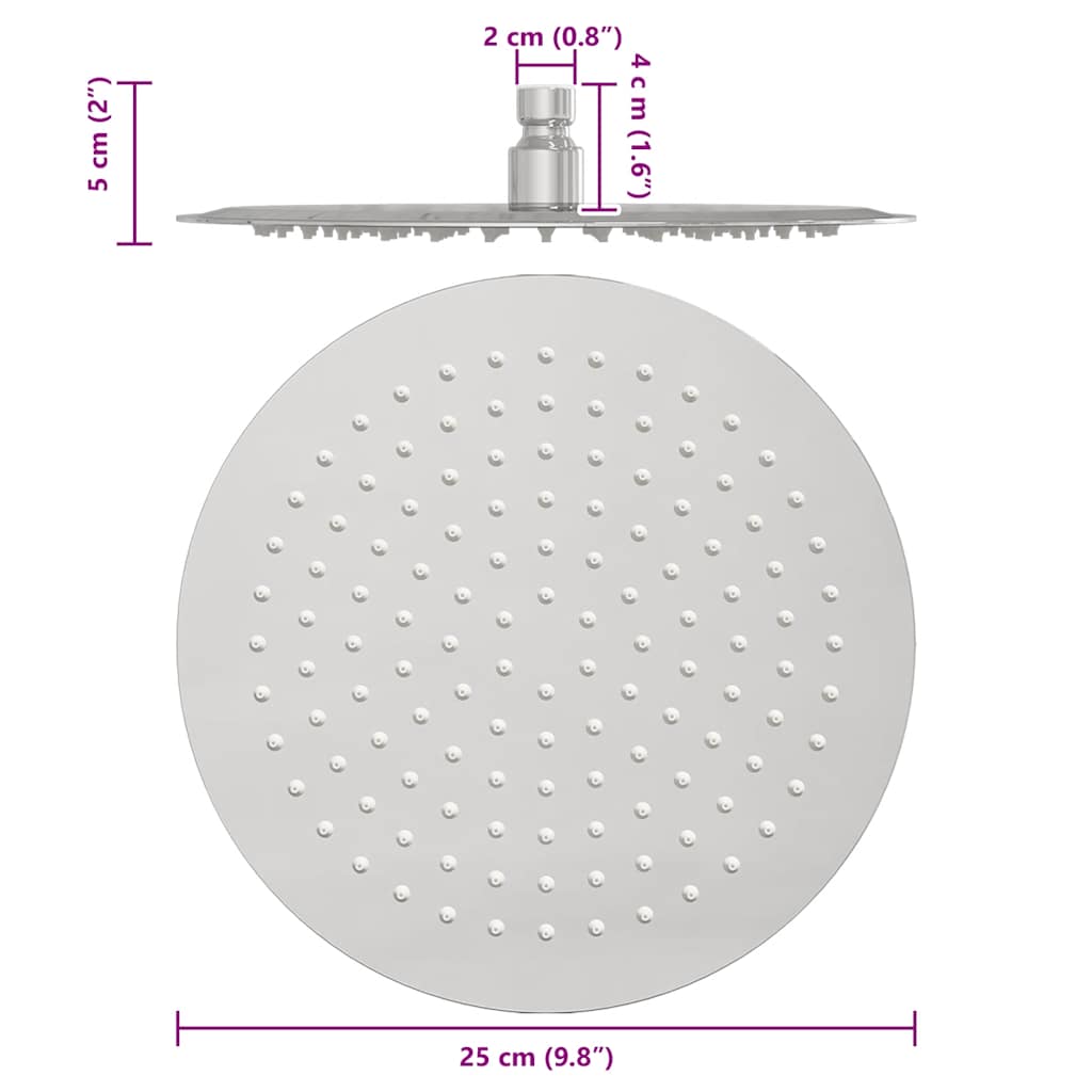 Regendouchekop roestvrij staal 304 25 cm Rond is nu te koop bij PeponiXL, paradijselijk wonen!