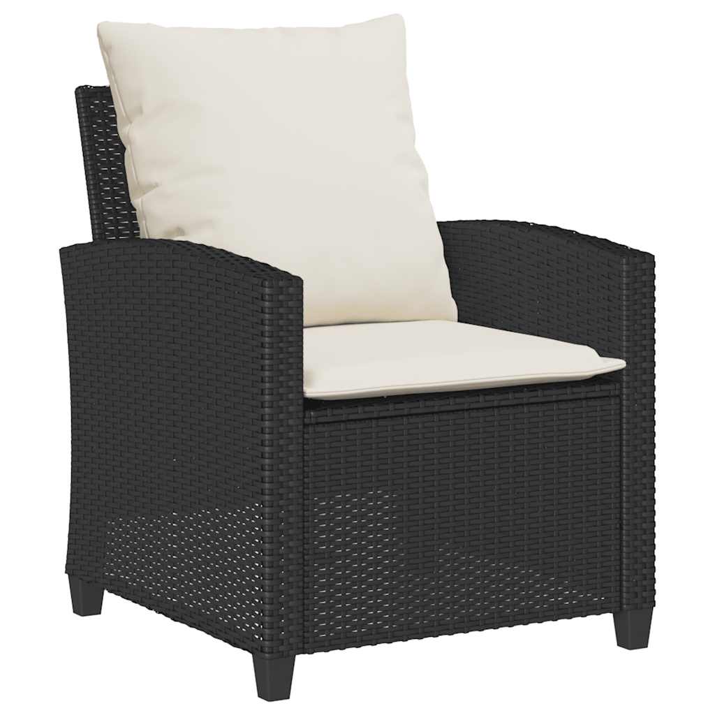 6-delige Loungeset met kussens poly rattan zwart is nu te koop bij PeponiXL, paradijselijk wonen!
