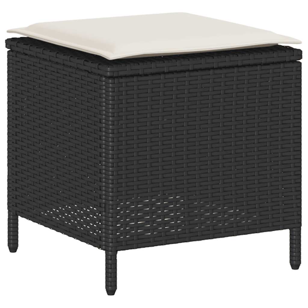 6-delige Loungeset met kussens poly rattan zwart is nu te koop bij PeponiXL, paradijselijk wonen!