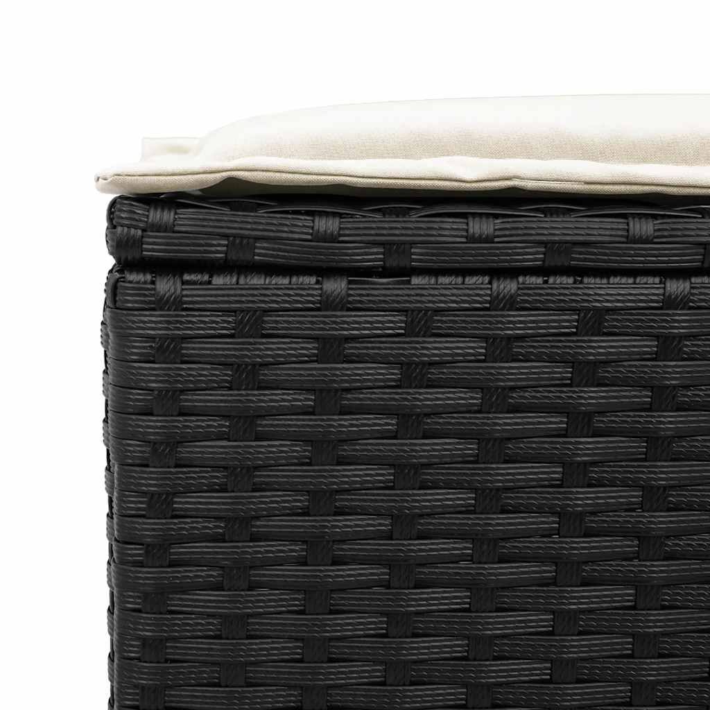 6-delige Loungeset met kussens poly rattan zwart is nu te koop bij PeponiXL, paradijselijk wonen!