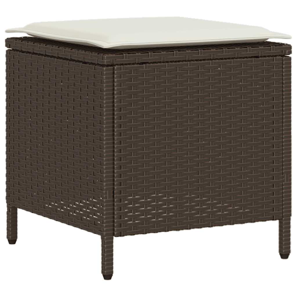 6-delige Loungeset met kussens poly rattan bruin is nu te koop bij PeponiXL, paradijselijk wonen!