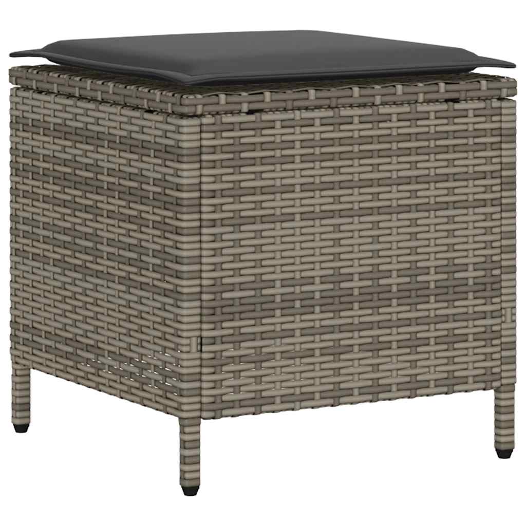 6-delige Loungeset met kussens poly rattan grijs is nu te koop bij PeponiXL, paradijselijk wonen!