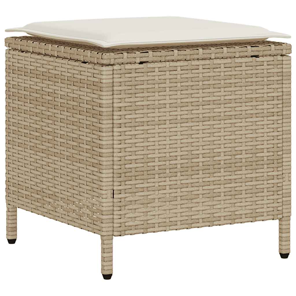 6-delige Loungeset met kussens poly rattan beige is nu te koop bij PeponiXL, paradijselijk wonen!