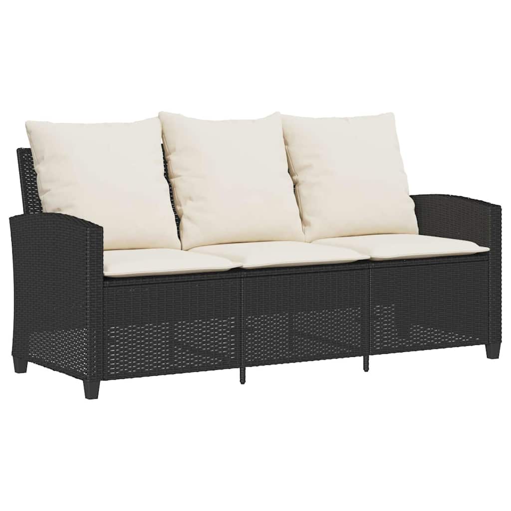 6-delige Loungeset met kussens poly rattan zwart is nu te koop bij PeponiXL, paradijselijk wonen!