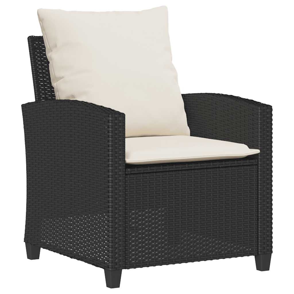 6-delige Loungeset met kussens poly rattan zwart is nu te koop bij PeponiXL, paradijselijk wonen!
