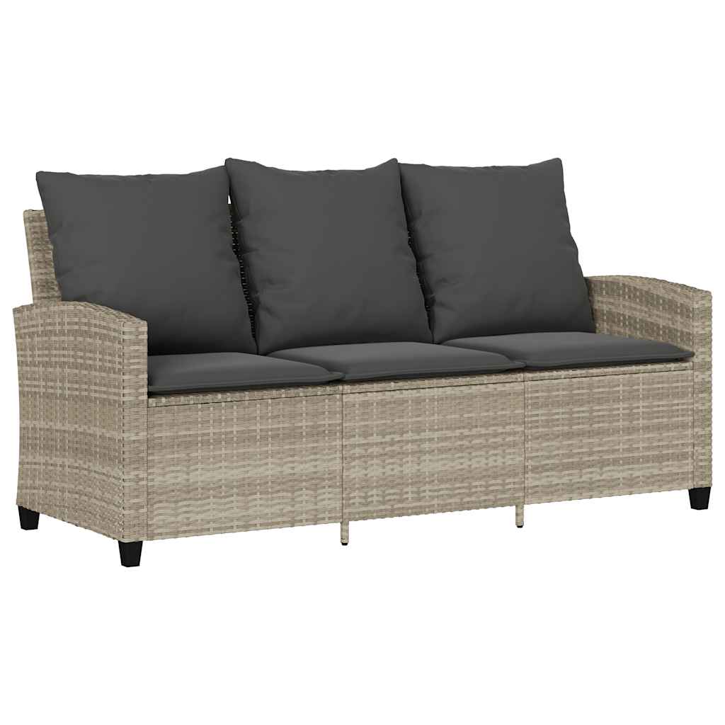 6-delige Loungeset met kussens poly rattan lichtgrijs is nu te koop bij PeponiXL, paradijselijk wonen!