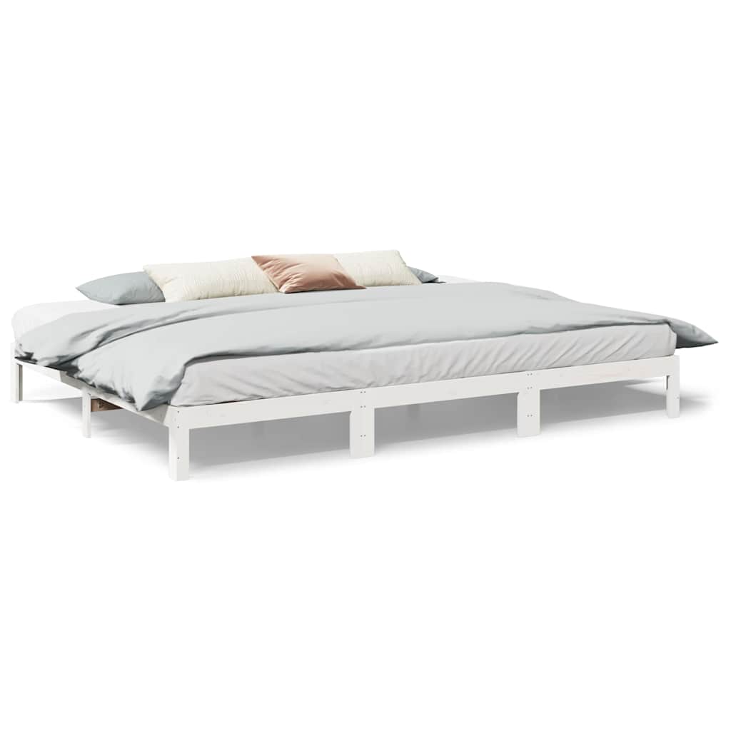 Bedframe Family zonder matras 240x200 cm massief grenenhout wit is nu te koop bij PeponiXL, paradijselijk wonen!
