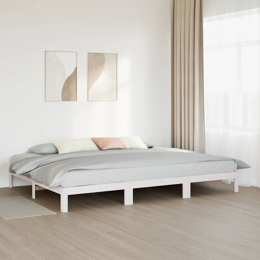 Bedframe Family zonder matras 240x200 cm massief grenenhout wit is nu te koop bij PeponiXL, paradijselijk wonen!