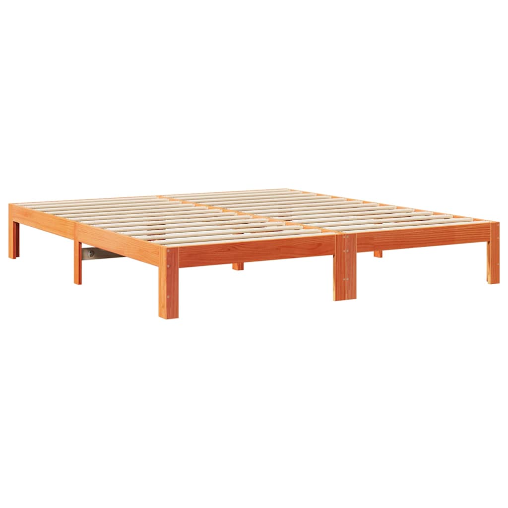 Bedframe zonder matras 240x200 cm massief grenenhout wasbruin is nu te koop bij PeponiXL, paradijselijk wonen!