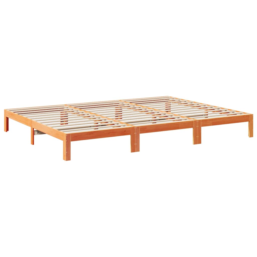 Bedframe zonder matras 240x200 cm massief grenenhout wasbruin is nu te koop bij PeponiXL, paradijselijk wonen!