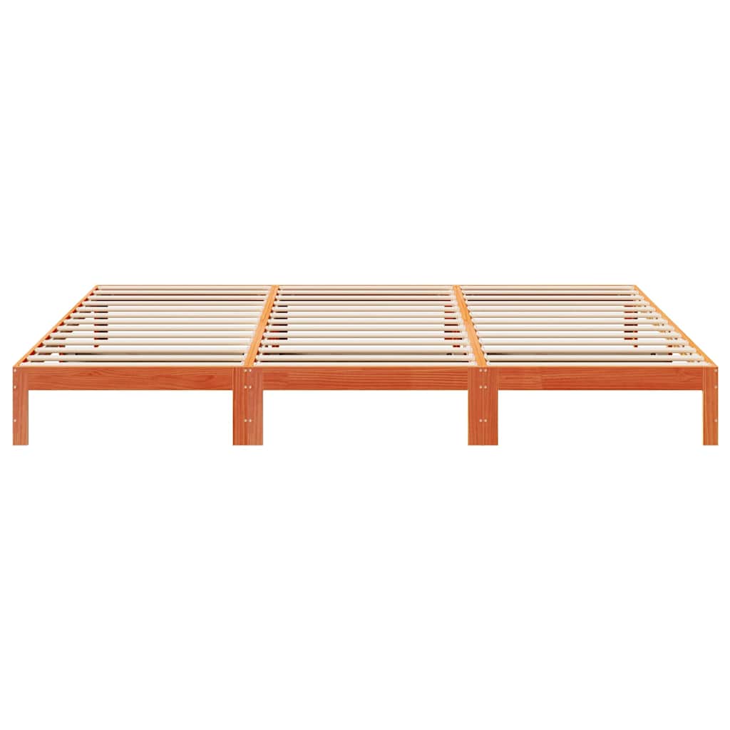 Bedframe zonder matras 240x200 cm massief grenenhout wasbruin is nu te koop bij PeponiXL, paradijselijk wonen!