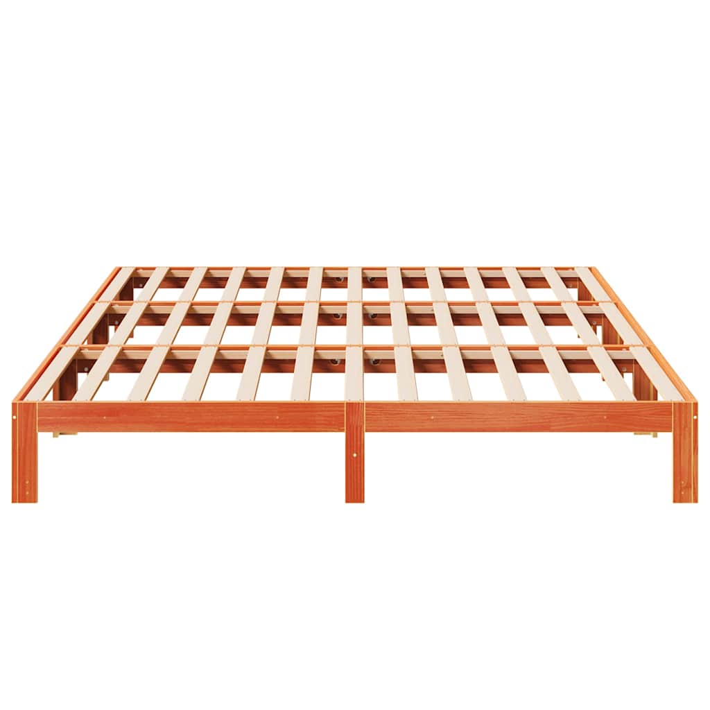 Bedframe zonder matras 240x200 cm massief grenenhout wasbruin is nu te koop bij PeponiXL, paradijselijk wonen!