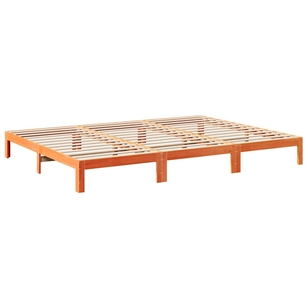 Bedframe zonder matras 240x200 cm massief grenenhout wasbruin is nu te koop bij PeponiXL, paradijselijk wonen!
