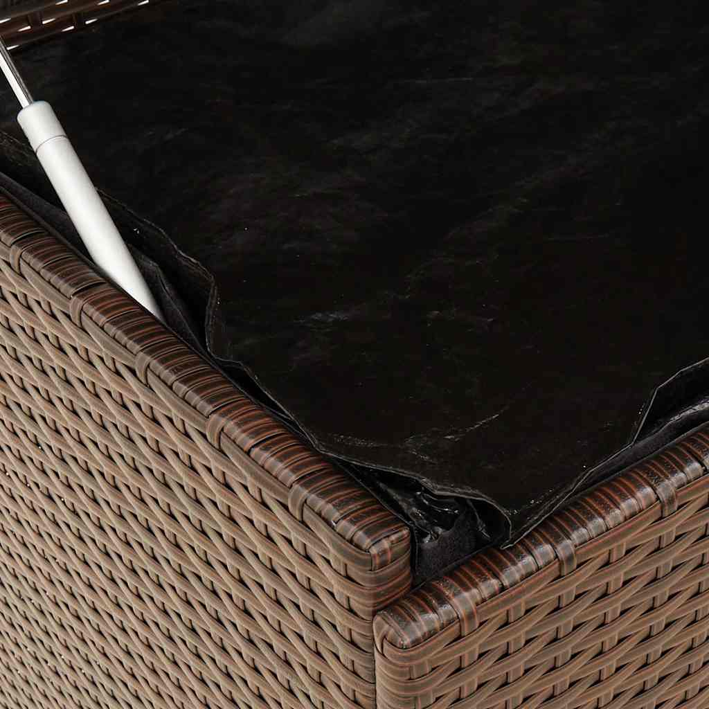 Tuinbox met wielen 110x55x73 cm poly rattan bruin is nu te koop bij PeponiXL, paradijselijk wonen!