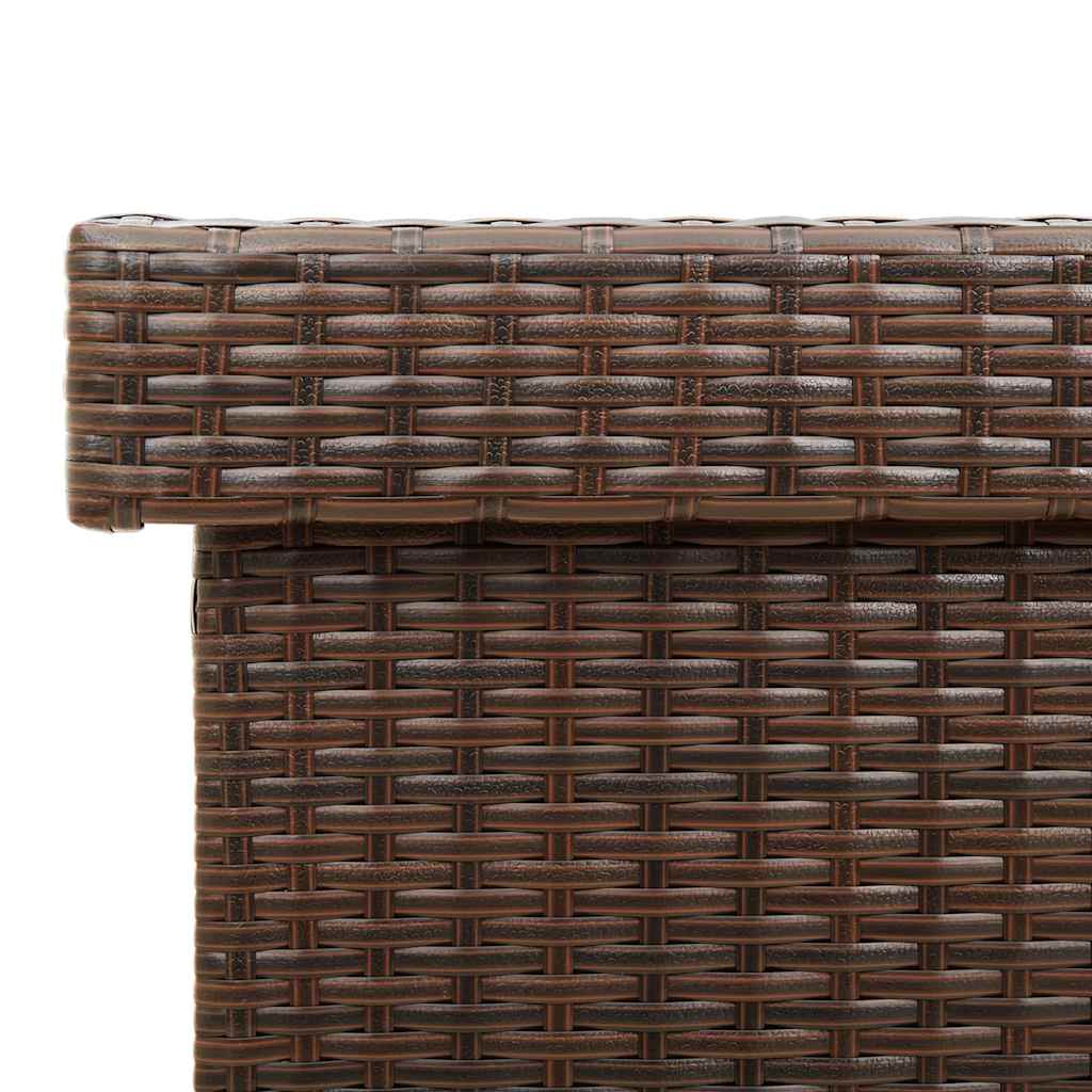 Tuinbox met wielen 110x55x73 cm poly rattan bruin is nu te koop bij PeponiXL, paradijselijk wonen!