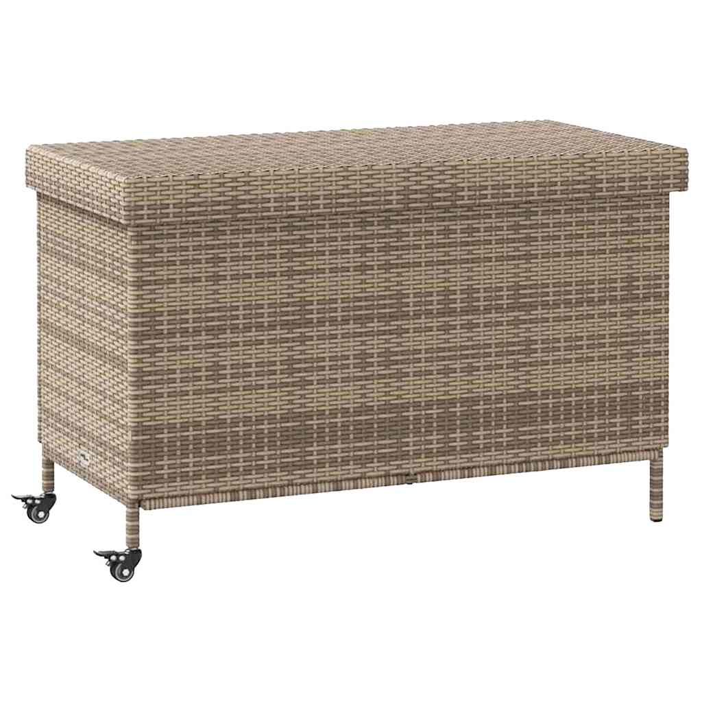 Tuinbox met wielen 110x55x73 cm poly rattan grijs is nu te koop bij PeponiXL, paradijselijk wonen!
