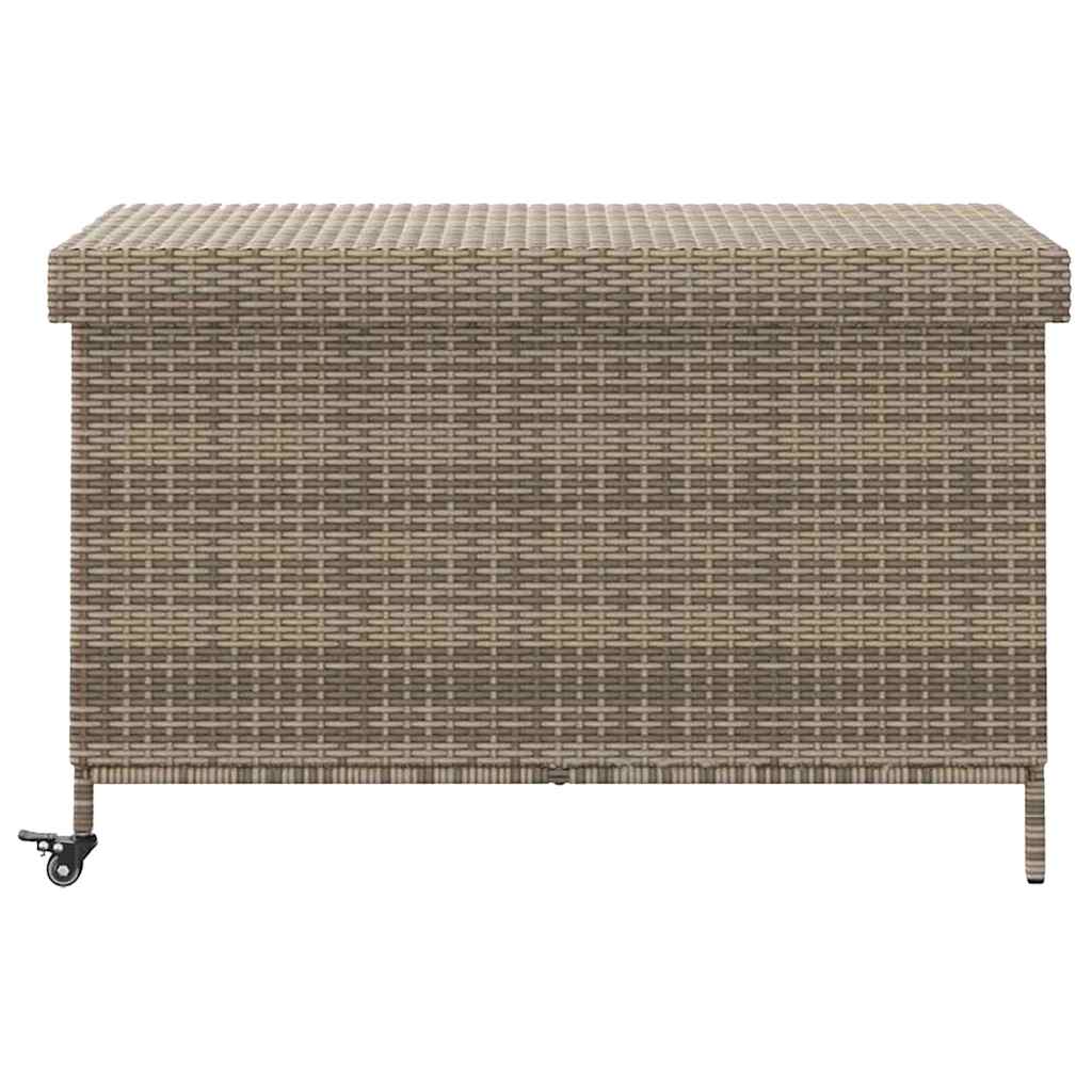 Tuinbox met wielen 110x55x73 cm poly rattan grijs is nu te koop bij PeponiXL, paradijselijk wonen!