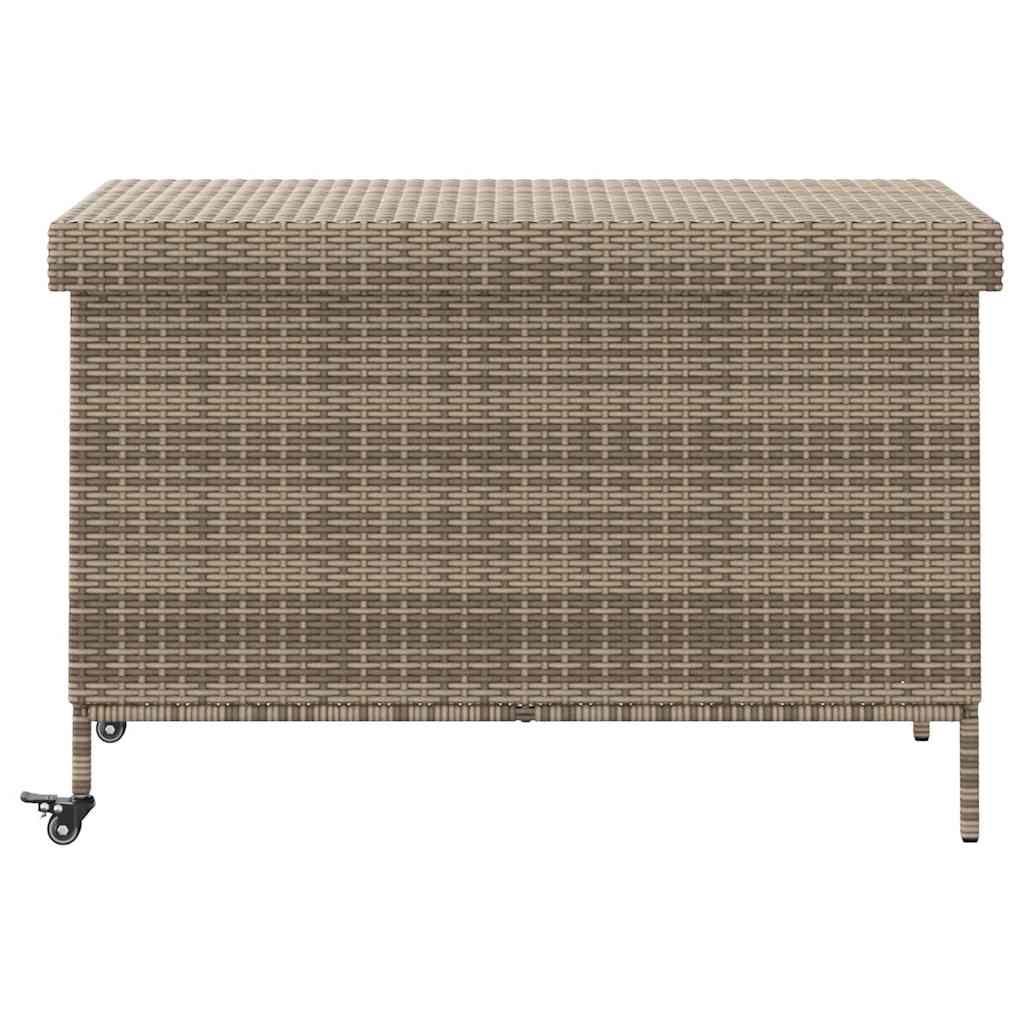 Tuinbox met wielen 110x55x73 cm poly rattan grijs is nu te koop bij PeponiXL, paradijselijk wonen!