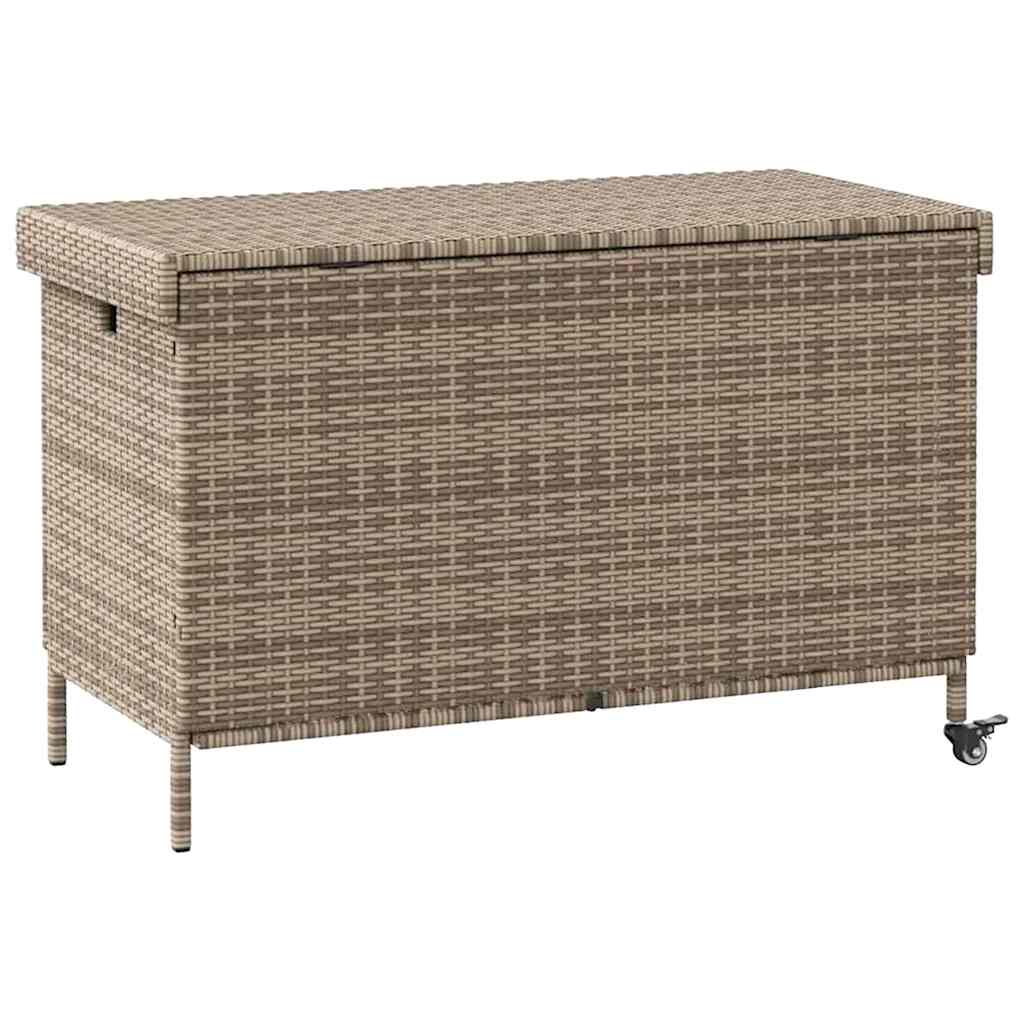 Tuinbox met wielen 110x55x73 cm poly rattan grijs is nu te koop bij PeponiXL, paradijselijk wonen!