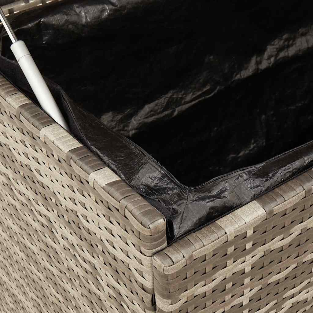 Tuinbox met wielen 110x55x73 cm poly rattan grijs is nu te koop bij PeponiXL, paradijselijk wonen!