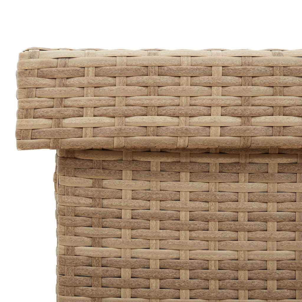 Tuinbox met wielen 110x55x73 cm poly rattan gemengd beige is nu te koop bij PeponiXL, paradijselijk wonen!
