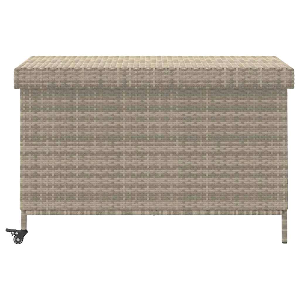 Tuinbox met wielen 110x55x73 cm poly rattan lichtgrijs is nu te koop bij PeponiXL, paradijselijk wonen!