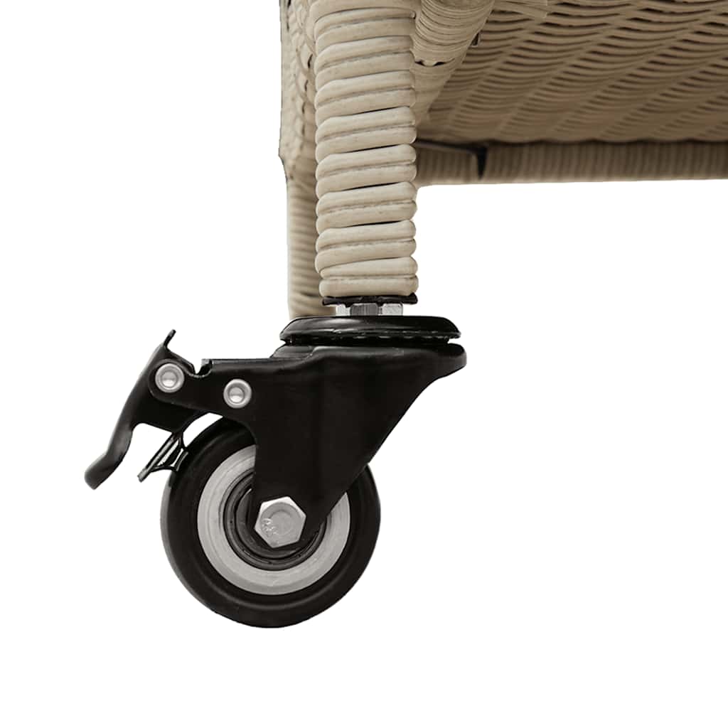 Tuinbox met wielen 110x55x73 cm poly rattan lichtgrijs is nu te koop bij PeponiXL, paradijselijk wonen!