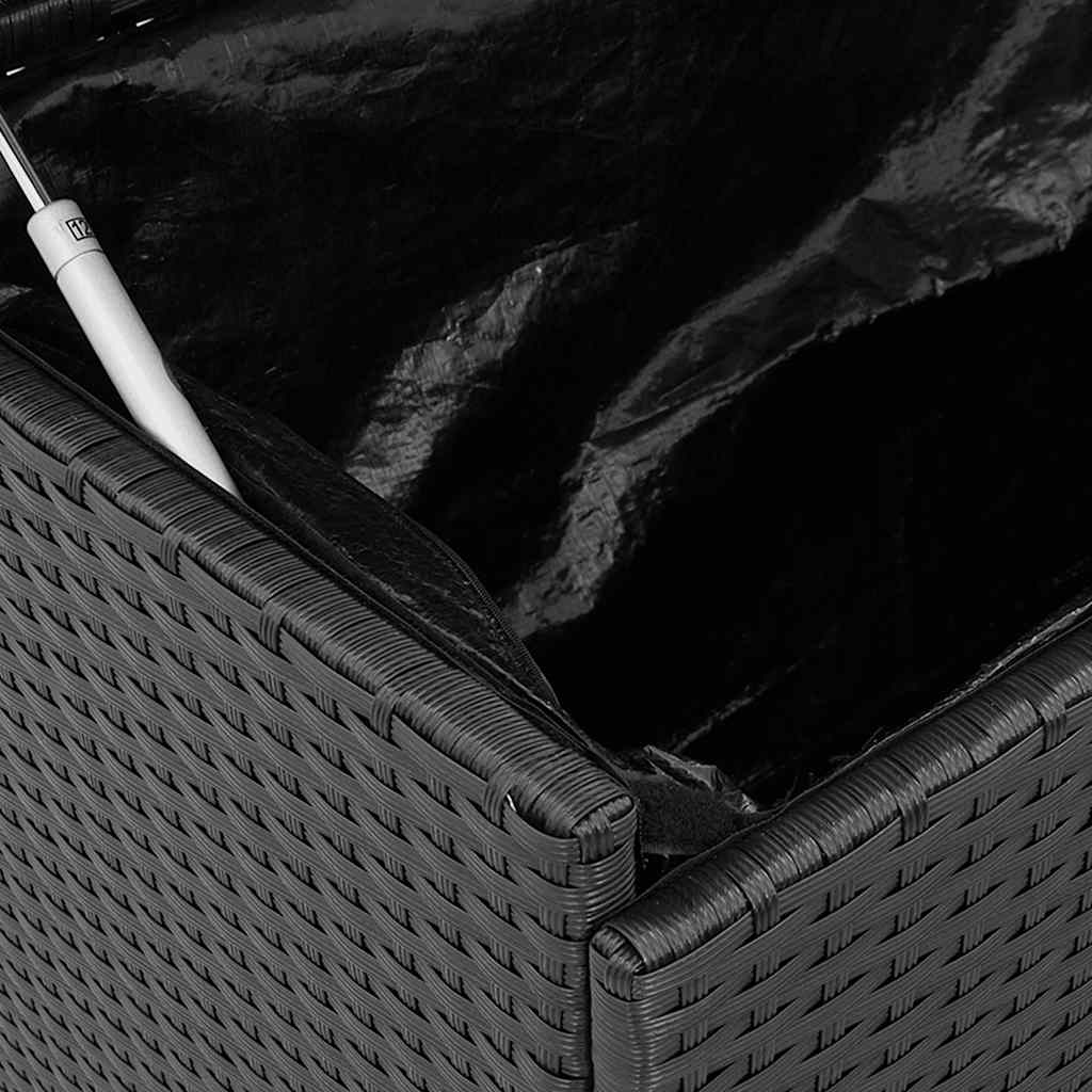 Tuinbox met wielen 160x55x75 cm poly rattan zwart is nu te koop bij PeponiXL, paradijselijk wonen!