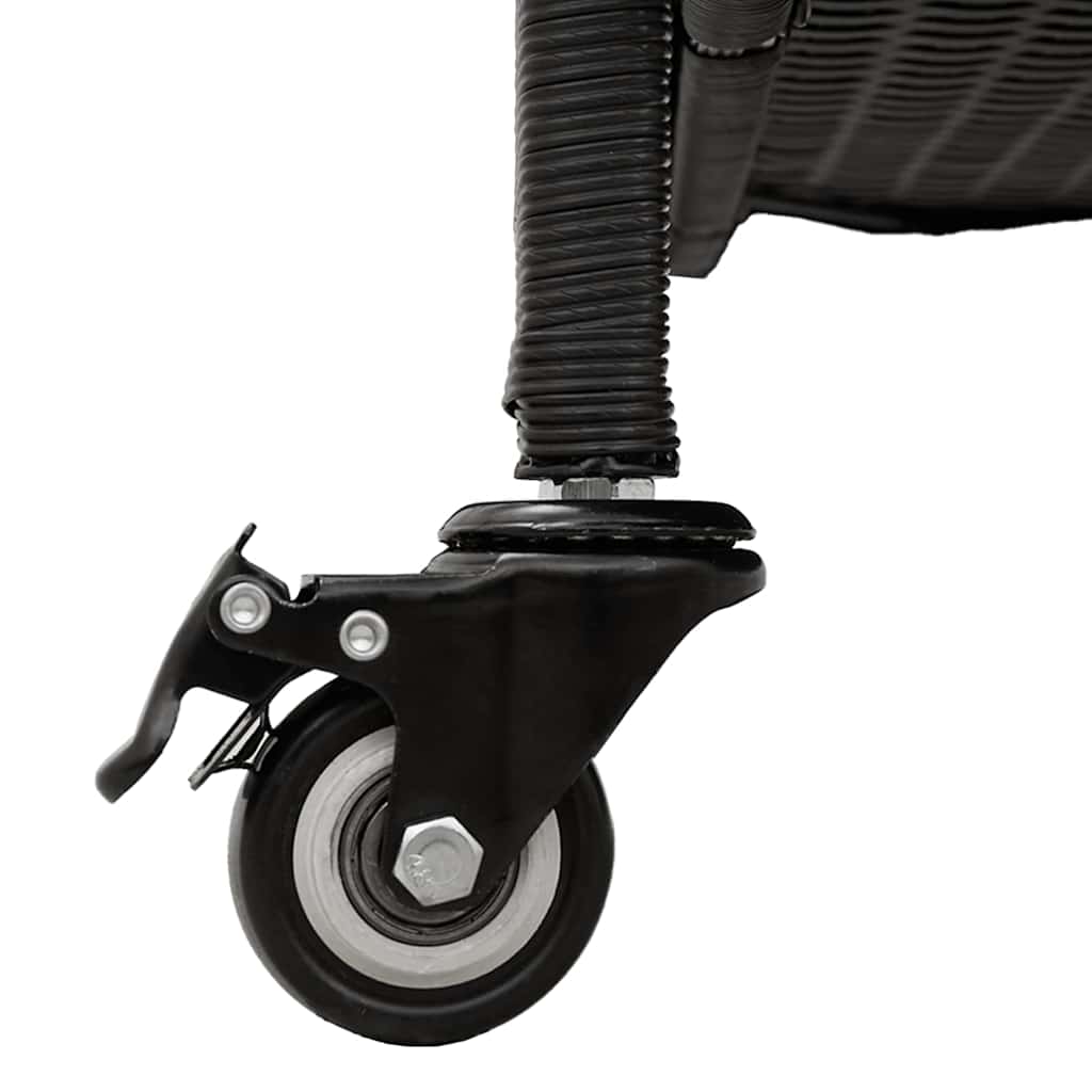 Tuinbox met wielen 160x55x75 cm poly rattan zwart is nu te koop bij PeponiXL, paradijselijk wonen!