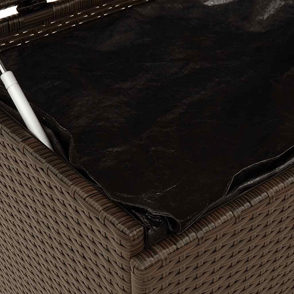 Tuinbox met wielen 160x55x75 cm poly rattan bruin is nu te koop bij PeponiXL, paradijselijk wonen!