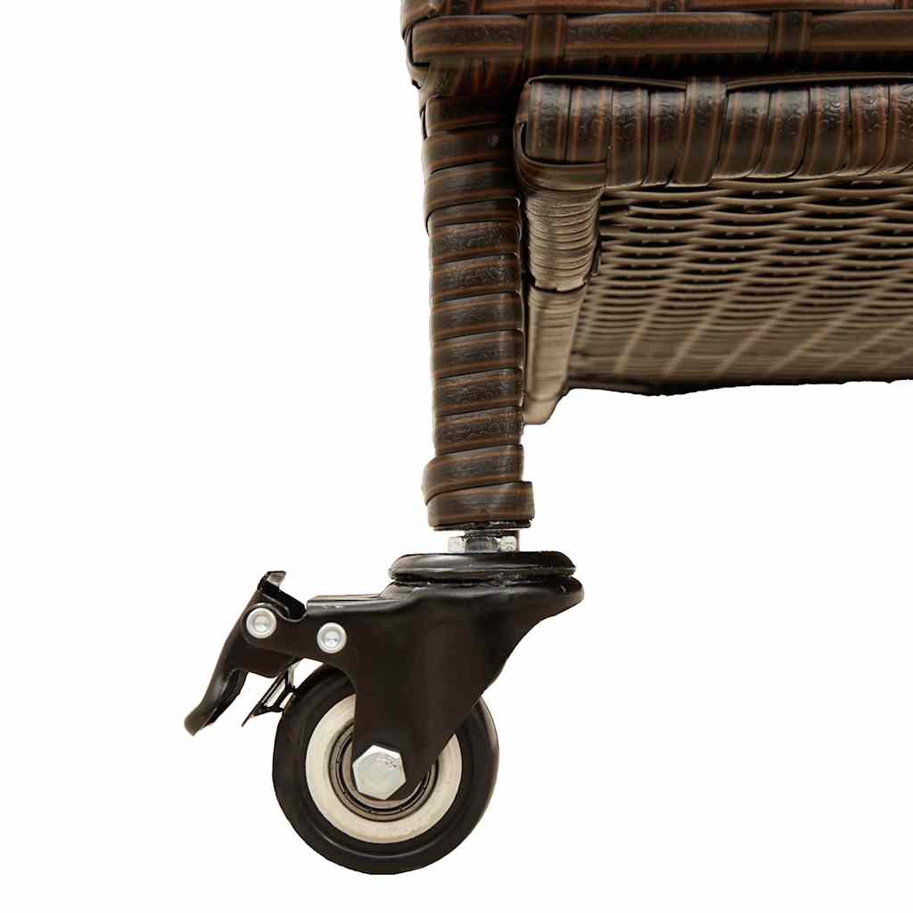 Tuinbox met wielen 160x55x75 cm poly rattan bruin is nu te koop bij PeponiXL, paradijselijk wonen!