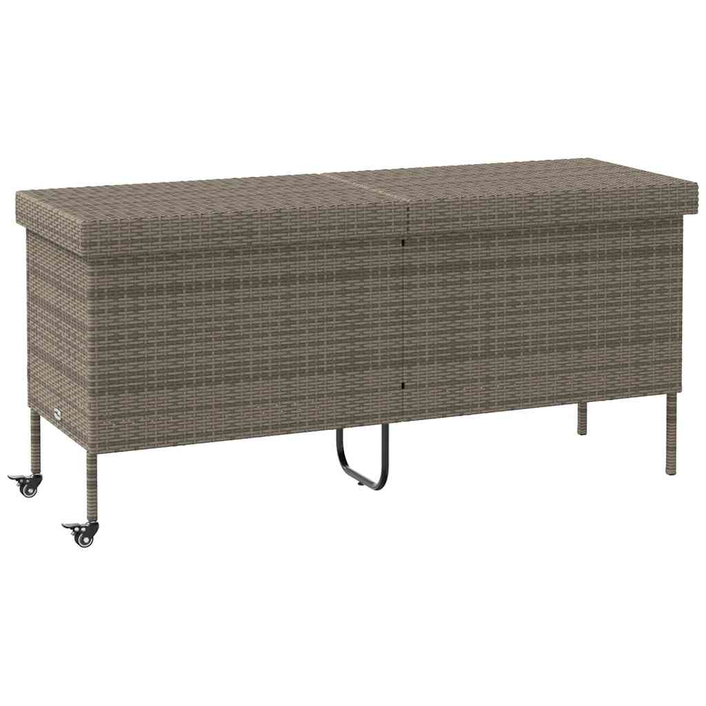 Tuinbox met wielen 160x55x75 cm poly rattan grijs is nu te koop bij PeponiXL, paradijselijk wonen!