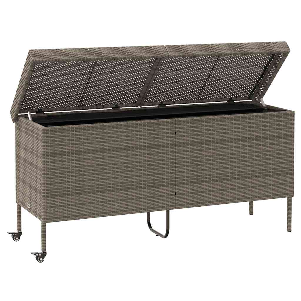 Tuinbox met wielen 160x55x75 cm poly rattan grijs is nu te koop bij PeponiXL, paradijselijk wonen!