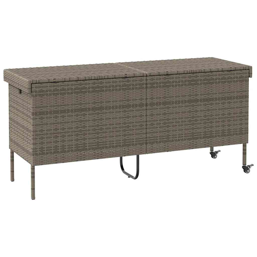 Tuinbox met wielen 160x55x75 cm poly rattan grijs is nu te koop bij PeponiXL, paradijselijk wonen!